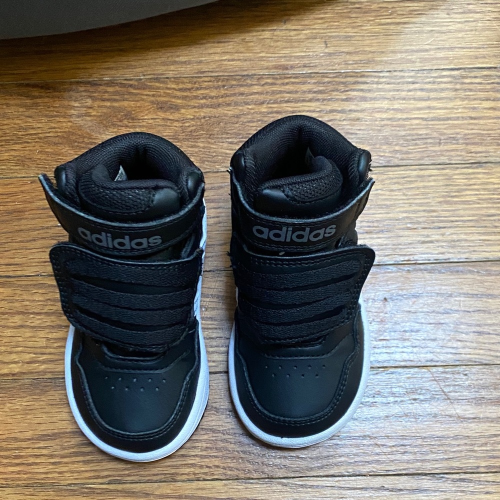 Adidas Kids Black and White High-Top Sneakers